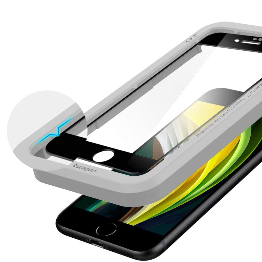 Szkło hartowane Spigen Glas.tr Slim FC AlignMaster Case Friendly dla iPhone SE 2020